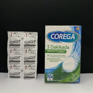 قرص تمیز کننده دندان مصنوعی کورگا مدل 3Dakikada بسته 30 عددی تاریخ انقضا: 07/2025